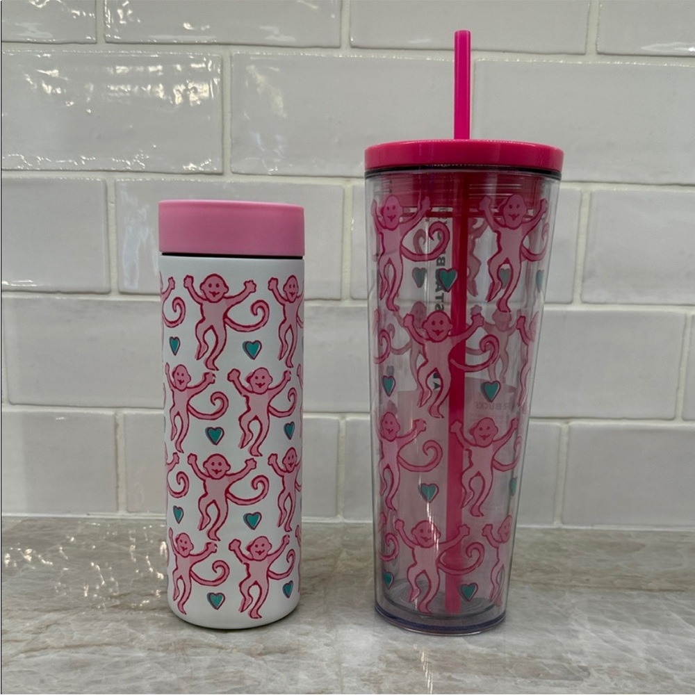 Roller Rabbit + Starbucks Pink Cups